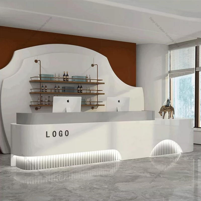 Office Furniture Company - Nowoczesna, minimalistyczna recepcja, projekt na zamówienie