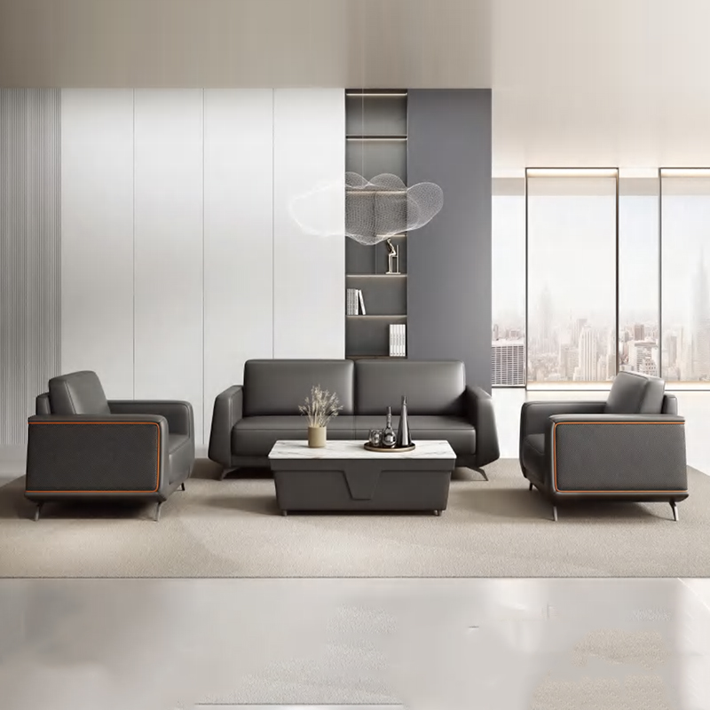 Office Furniture Company - Nowoczesny, luksusowy zestaw skórzanych sof biurowych