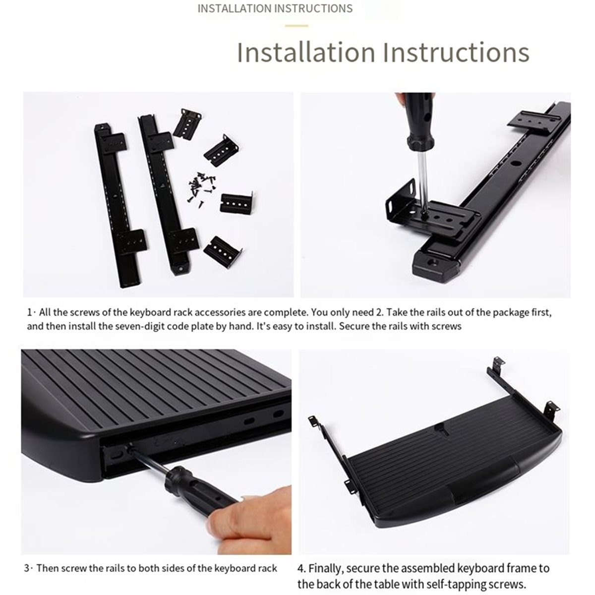 Keyboard Drawer Under - Szyna ślizgowa pod biurko na klawiaturę,